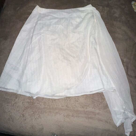 House of Harlow Mini Chiffon Wrap Skirt w/ Gold Pin Stripes Size Small - Picture 1 of 6